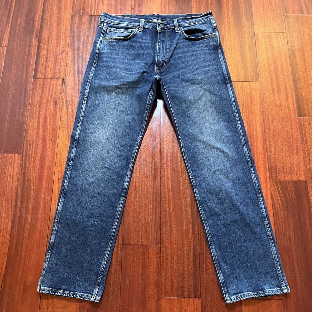 Levis Workwear Fit Jeans Mens 36x32 Blue Dark Wash Fade Grunge Skater Casual
